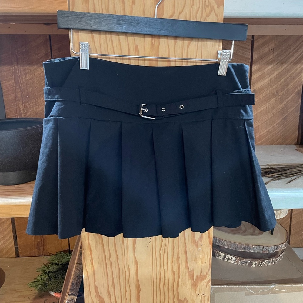Zara Black Skater Mini Skorts Pleated